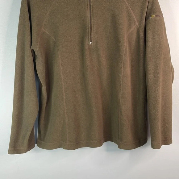 L.L.BEAN Fleece Half Zip Pullover Sweater Brown Long Sleeve Mock Gorpcore L - Picture 4 of 10